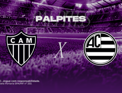 Palpites Atlético-MG x Athletic Club pelo Campeonato Mineiro. Banner de apostas esportivas da H2bet exibindo os escudos das equipes em confronto direto, com destaque para previsões e odds do jogo.