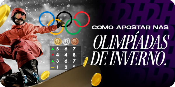 Como Apostar nas Olimpíadas de Inverno. Banner de guia de apostas esportivas exibindo um snowboarder em ação e os anéis olímpicos, com destaque para quadro de medalhas e dicas de prognósticos para os jogos de inverno.