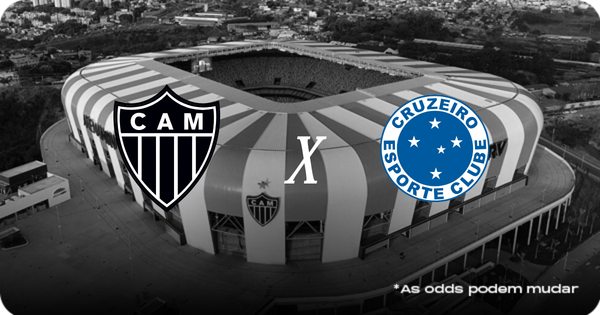 imagem do estádio mineiro com os escudos dos clubes atlético e cruzeiro