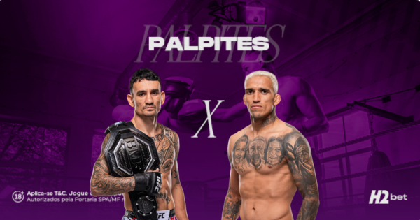 imagem dos lutadores max holloway e charles do bronx com o texto "Palpites"