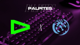 escudo das equipes LOUD e Leviatán com o título Palpites