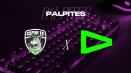 imagem com os escudos das equipes Capim FC e LOUD com o título Palpites