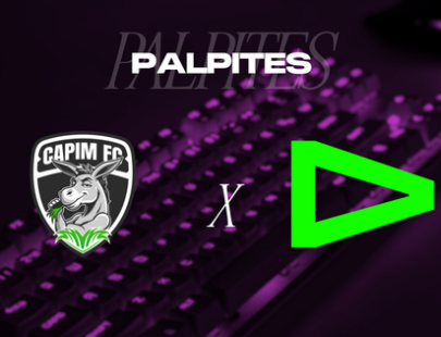 imagem com os escudos das equipes Capim FC e LOUD com o título Palpites