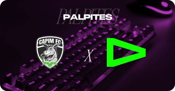 imagem com os escudos das equipes Capim FC e LOUD com o título Palpites