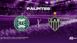 imagem com escudo dos clubes Coritiba e Atlético, com o título Palpites