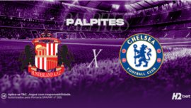 escudo dos times sunderland e chelsea com palpites acima