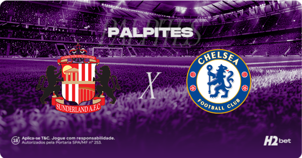 escudo dos times sunderland e chelsea com palpites acima