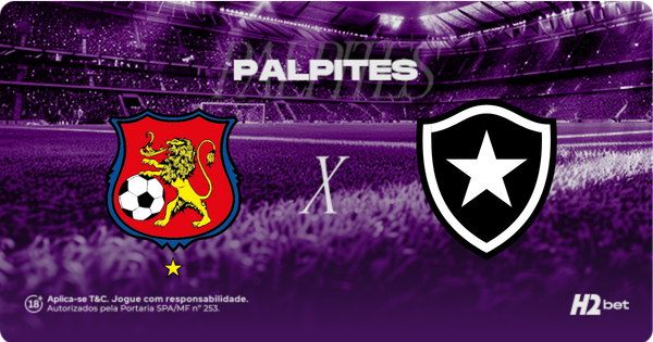 banner palpites com escudo do time caracas e botafogo
