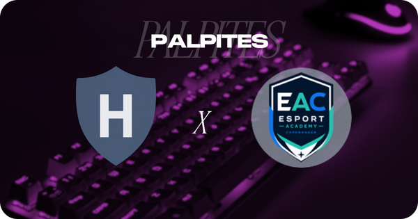 banner de palpites com escudo dos times hashiras e esport academy