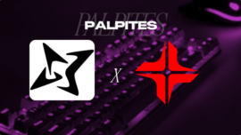 banner de palpites com escudo dos times astral esports e algo