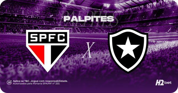 escudo dos times são paulo e botafogo com 'palpites' em cima