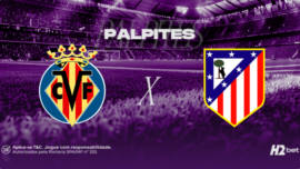 escudo dos times villarreal e atletico de madrid com palpites acima