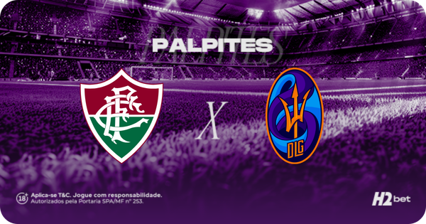 banner com o título Palpites e os escudos dos clubes Fluminense e Deportivo La Guaira