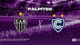 banner com o texto "Palpites" e os escudos dos clubes Atlético e Cieciano