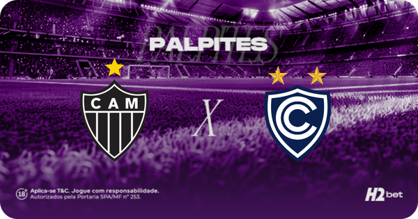 banner com o texto "Palpites" e os escudos dos clubes Atlético e Cieciano