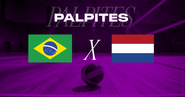 Banner palpites brasil x holanda com bandeira dos países