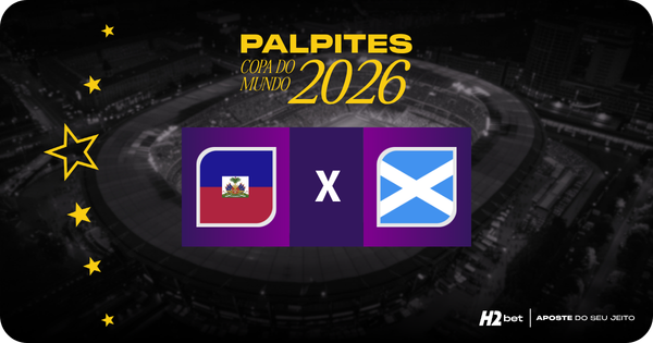 banner com o título Palpites Copa do Mundo 2026 e as bandeiras de haiti e escócia