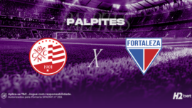 Banner com o titulo Palpites e os escudos dos clubes Náutico e Fortaleza