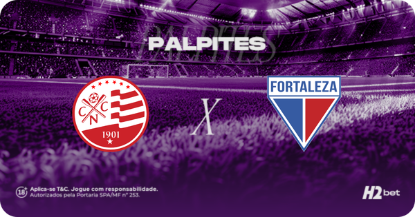 Banner com o titulo Palpites e os escudos dos clubes Náutico e Fortaleza
